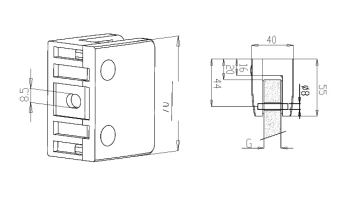 Glass Clamps - Model 35 - Flat CAD Drawing